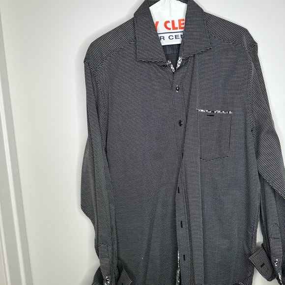 Robert Graham Modern Americana Men's XL Tailored Fit Black Dot Knowledge - Picture 3 of 10